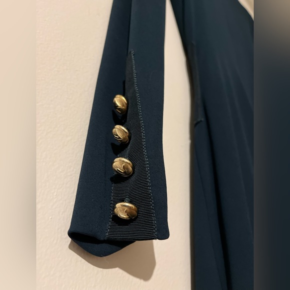 Alexandre Vauthier Gathered Detail Midi Dress in Petrol (Dark Teal) - Picture 11 of 17